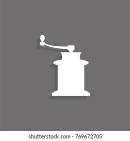 Manual coffee grinder. Vector icon.