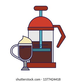 Manual coffee maker coffeeshop equipment blue lines