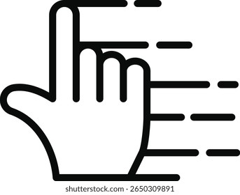 Manual cursor with movement lines. isolated on white background. icon in modern design. vector illustration.
