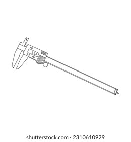 manual and digital caliper icon vector simple design
