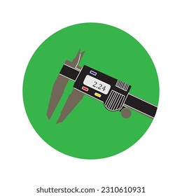 manual and digital caliper icon vector simple design