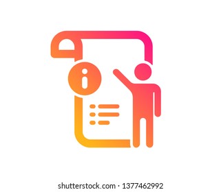 Manual doc  icon. Technical instruction sign. Classic flat style. Gradient manual doc icon. Vector