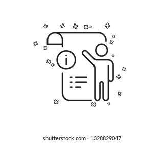 Manual doc  line icon. Technical instruction sign. Geometric shapes. Random cross elements. Linear Manual doc icon design. Vector