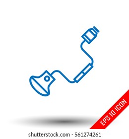 Manual drill icon. Flat icon of hand drill isolated on white background. Vector illustration.