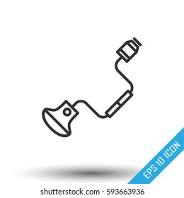 Manual drill icon. Flat icon of hand drill isolated on white background. Vector illustration.