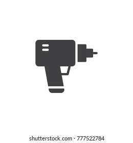 Manual electric driller icon vector, filled flat sign, solid pictogram isolated on white. Hand drill symbol, logo illustration