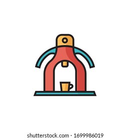 manual espresso icon vector illustration filled outline style design. isolated on white background