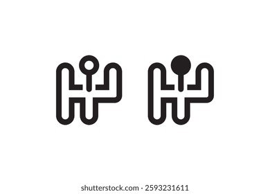 Manual gear shift icon in black vector Vector