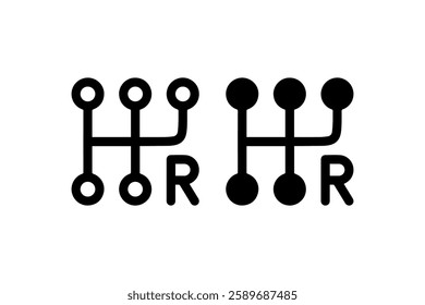 Manual gear shift icon in outline and solid style Vector