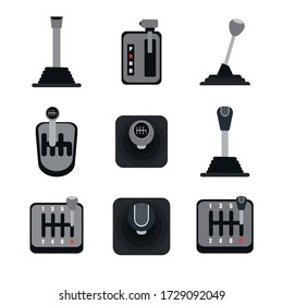Manuelles Schaltsymbol.Speed Shifter isoliertes Symbol auf weißem Hintergrund.