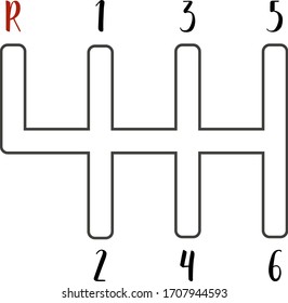 Manual Gearbox Mechanical Transmission Line Vector Stock Vector 