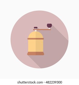 Manual grinding icon , Vector flat long shadow design.