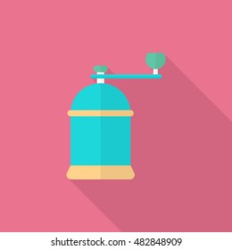 Manual grinding icon , Vector flat long shadow design.