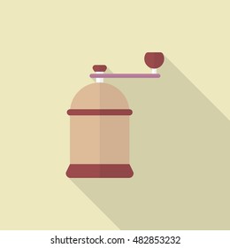 Manual grinding icon , Vector flat long shadow design.
