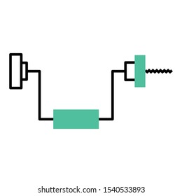 Manual hand held drill vector icon design concept