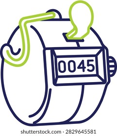 Manual Handheld Mechanical Tally Counter Icon Isolated on White Background for Counting Events and People