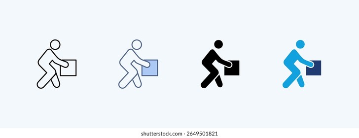 Manual Handling linha ícone único de alta qualidade

