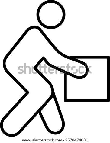 Manual Handling line icon single high quality