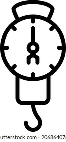 Manual hook based Scale for Grocery Shop Concept Vector Line Icon Design, Weight Measuring device Symbol, Mass balances Sign, Traditional scale Stock Illustration