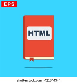 manual html book icon, vector handbook html icon, isolated book icon