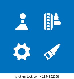 manual icon. 4 manual set with gearshift, construction and tools and work tools vector icons for web and mobile app