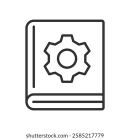 Manual icon in line design. Manual, instructions, guide, user manual, help, handbook, tutorial on white background vector. Manual icon in line design editable stroke icon