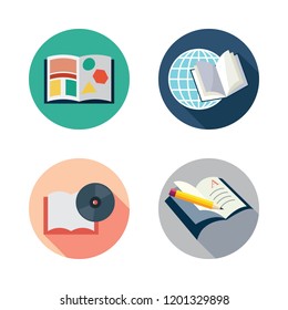 manual icon set. vector set about open book icons set.