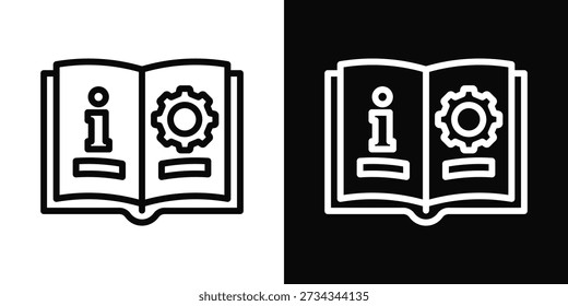 Icono manual estilo de fondo blanco y negro