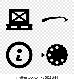 Manual icons set. set of 4 manual filled icons such as razor, cargo on palette, camera mode