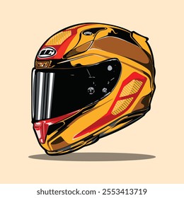 Manual Illustrator helmet vector design by drawing in Adobe Illustrator