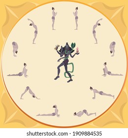 Manual instruction for Sun Salutation of Yoga practice