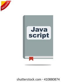 manual javascript book icon, vector handbook javascript icon, isolated book icon