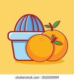 Ilustración vectorial de dibujos animados aislados de juicer manual en estilo plano