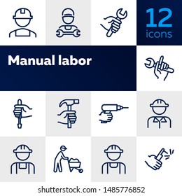 Manual Labor Line Icon Set Hammer Stock Vector (Royalty Free) 1582228066