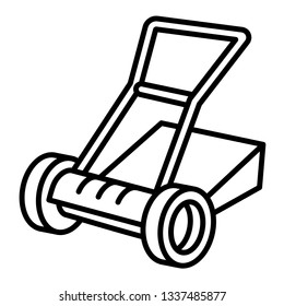 Manual lawnmower icon. Outline manual lawnmower vector icon for web design isolated on white background