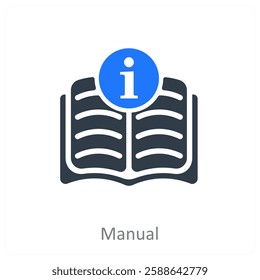 Manual and learning icon concept