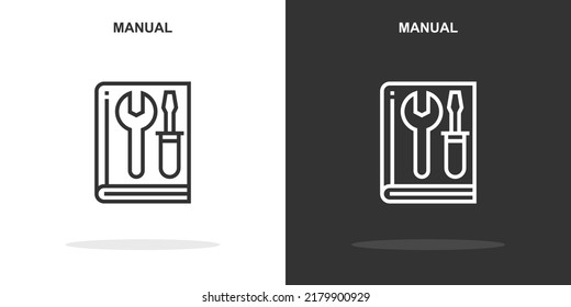 icono de línea manual. Estilo de contorno simple.Signo lineal manual. Ilustración vectorial aislada en fondo blanco. EPS de trazo editable 10