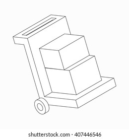 Manual loader icon, isometric 3d style