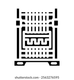 manual loom industry glyph icon vector. manual loom industry sign. isolated symbol illustration