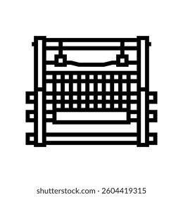 manual loom industry line icon vector. manual loom industry sign. isolated contour symbol black illustration