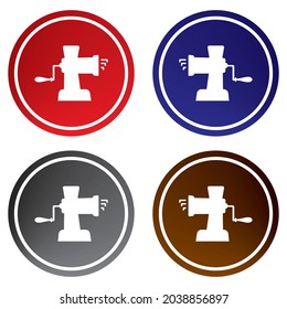 Manuelle Fleischschleifer Symbol Vektorgrafik. Fleischfräser-Symbol
