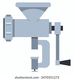 Manual meat grinder vector cartoon illustration isolated on a white background.