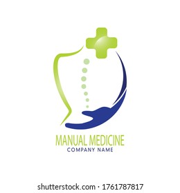 Manual medicine logo with green cross symbol