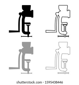 Manual mincer Meat grinder Vintage kitchen equipment Mill Shredder icon outline set black grey color vector illustration flat style image