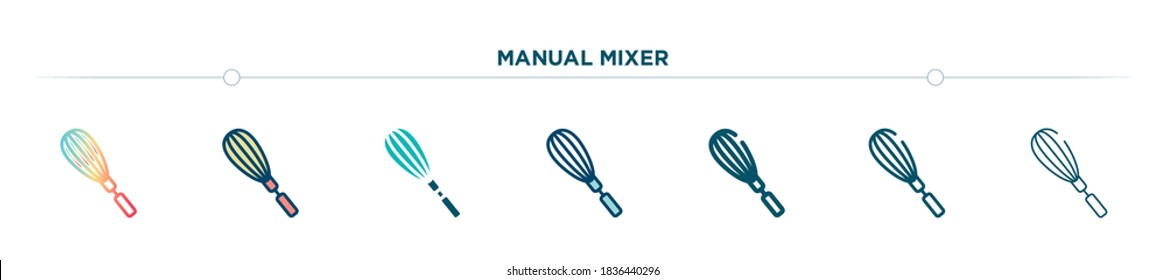 manual mixer icon designed in gradient, filled, two color, thin line and outline style. vector illustration of manual mixer vector icons. can be used for mobile, ui, web
