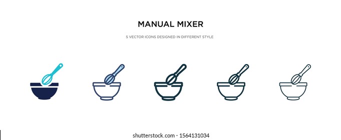 manual mixer icon in different style vector illustration. two colored and black manual mixer vector icons designed in filled, outline, line and stroke style can be used for web, mobile, ui