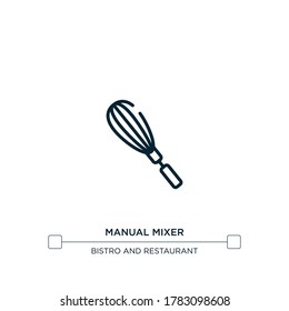 Manual mixer icon. Thin line black manual mixer icon, flat vector simple element illustration from editable restaurant concept isolated stroke on white background. Can be used for web and mobile
