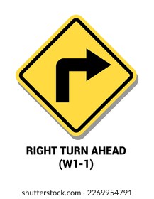 Manual On Uniform Traffic Control Device Turn Right Road Sign Symbol