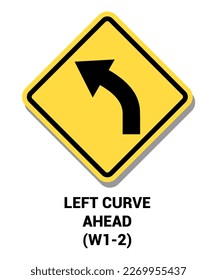 Manual On Uniform Traffic Control Device Left Curve Road Sign Symbol