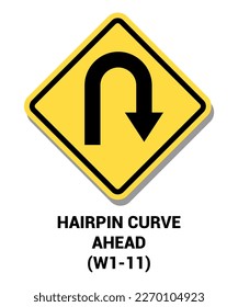 Manual Sobre Un Dispositivo Uniforme De Control De Tráfico ( MUTCD ) Curva De La Paja Por Delante De La Señal De Símbolo De Carretera De Estados Unidos 